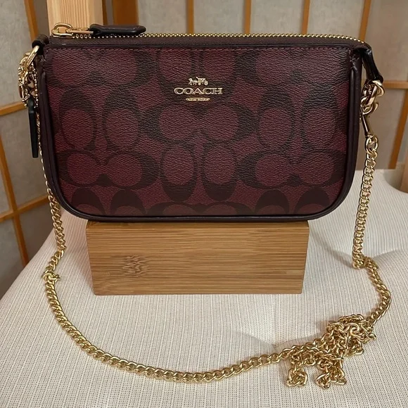 Coach Signature Canvas Nolita 19 in IM/Oxblood Multi - Picture 7 of 16